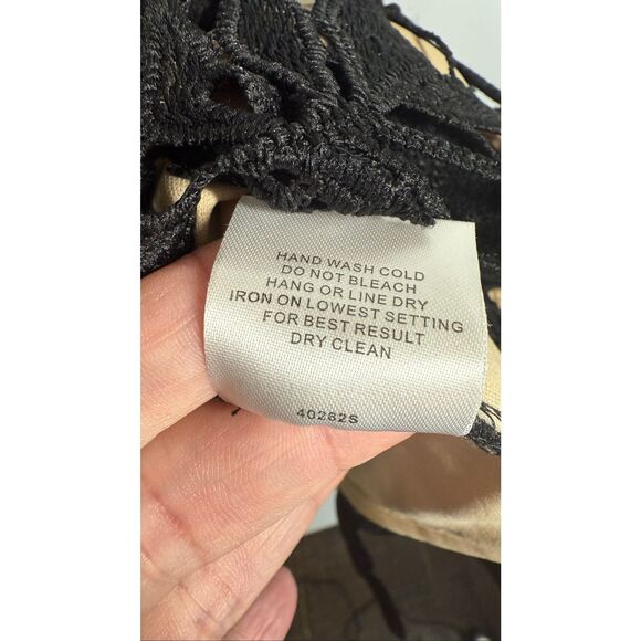 Romeo & Juliet BLACK/NUDE Floral Eyelet Lace Illusion A-line Mini Dress, size me - Picture 10 of 13